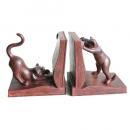 Rust 学者猫ブックエンド 本立て ユニーク おしゃれ 卓上 ネコ かわいい スタンド