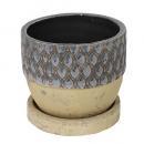 GEOMETRIC POT ROUND-B L GRAY プランター テラコッタ 直径18