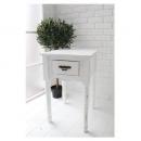 スモール・ベッドサイドテーブル 木製 おしゃれ 天然木 ナチュラル アイアン ホワイト 幅40.5