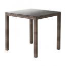 ダイニングテーブル ガーデンファニチャー おしゃれ ブラウン アルミ 机 ガラス 幅76