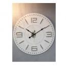 ウォールクロック 時計 木製 おしゃれ アンティーク調 壁掛け 電池 ホワイト 白