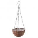 ハンギングバスケット ラウンド L かご バッグ プランターカバー 柳 ビニール 高さ57