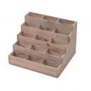 ディスプレイシェルフ ナチュラル ブラウン 収納ケース 木製 ツールボックス 高さ27.5