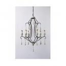 シャンデリア 6灯 グレー 108CM×71CM 照明 おしゃれ ゴージャス エレガント ランプ