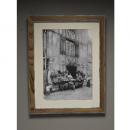 フォトフレーム A4サイズ アンティーク調 木製 ブルー おしゃれ 写真 壁掛け 高さ33