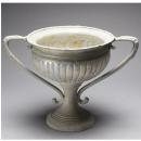 トロフィー フラワーベース 花瓶 シャビー ホワイト アンティーク調 おしゃれ 小物入れ 幅34