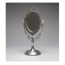 スタンドミラー シルバー アンティーク調 おしゃれ ブラス 上品 鏡 ヨーロピアン調 真鍮 高さ30