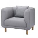 イサック1人掛け ソファ グレー木製 カジュアル ポリエステル 幅90