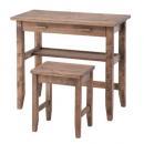 ルーアン デスク&スツール ミディアムブラウン 木製 ナチュラル 天然木 幅80