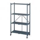 ラルド フォールディングシェルフ3D スチール 棚 グレー オープンラック おしゃれ 高さ128