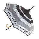 99%紫外線UVカット!日傘 パゴダ傘(レース柄 リボン柄)晴雨兼用 アロマシール付 黒