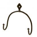 ダブルフック 2個セット アイアン アンティーク調 シンプル ハンドメイド ブラック 長さ10