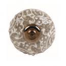 セラミックノブ 3個セット 陶器 アンティーク調 綺麗 フラワー アイボリー DIY 直径4.5