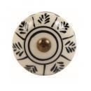 セラミックノブ 3個セット 陶器 アンティーク調 綺麗 フラワー ホワイト DIY 直径4