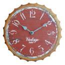 ヴィンテージクロック 壁掛け時計 ラウンド レッド アンティーク レトロ おしゃれ シャビー