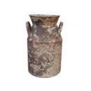 ブリキ ミルク缶 ブラウン グリーンポット ガーデニング ベランダ ディスプレイ ヴィンテージ