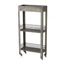 ブリキスリムワゴン キャスター付き　ヨーロッパ アンティーク調 レトロ おしゃれ インダストリアル