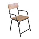 アンシェントアイアンチェア(アカシアの木) インダストリアル 2脚セット