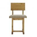 コロハ ダイニングチェア NA/チェックBR 椅子 ナチュラル カフェ風 ファブリック パイン材