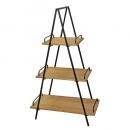 アイアンウッドシェルフ ラック ディスプレイ 棚 三角 3段  通販