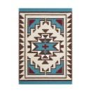 ラグ カーペット アメリカン ビンテージ アクセント ポリエステル Lサイズ ブルー