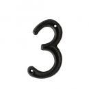 METAL LETTER 105 ''3'' アルファベットオブジェ アルミ ブラック 高さ10.5