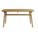 ロジー 140 ダイニングテーブル NA ナチュラル 棚付き 机 木製 北欧 丸み 温かみ