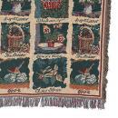 JACQUARD THROW ''BOTANY'' グリーン インド綿 オシャレ 幅120