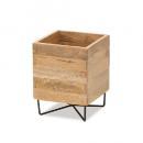 ウッドポッドスタンド 小  キューブ型 ガーデニング 庭 木製 通販