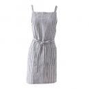 ストライプエプロン ブラック リネン ナチュラル 料理 キッチン 通販