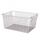 ワイヤーバスケット シルバー スタッキング かご 洗濯 高さ25.5 通販