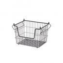 ワイヤースタッキングバスケット ブラック 中 かご 収納 高さ25.5 通販