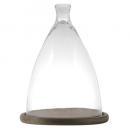 GLASS CLOCHE L ガラスドーム ディスプレイ 木製 おしゃれ 高さ44