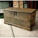 ウッドボックス アンティーク家具 おしゃれ 木製 シャビー 収納 グリーン ヴィンテージ調 チーク