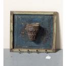 ウォールフック アンティーク雑貨 おしゃれ 木製 フレーム 壁掛け ディスプレイ キーラック 鍵