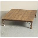 ローテーブル アンティーク家具 おしゃれ 木製 北欧テイスト 机 ヴィンテージ調 スクエア