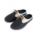 デッキシューズ ブラック&ホワイト Sサイズ カジュアル 靴 黒 白 素足 海 プール ビーチ