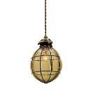 ペンダントライト 電球無し アンバー スチール ガラス 壁スイッチ アンティーク