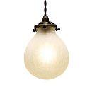 ペンダントライト クラックガラス フロスト加工  電球付き ガラス スチール 壁スイッチ レトロライ