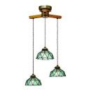 シーリングライト ステンドグラス 3灯 ブルー 電球付き