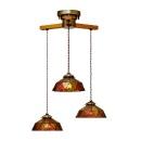 シーリングライト ステンドグラス 3灯 アンバー 電球無し