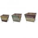 リサイクルオールドボックス01 set3 ナチュラル プランターカバー 幅160~240