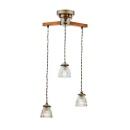 ペンダントライト シャンデリア風 レトロ 温かみ クリアストライプガラス 電球付き