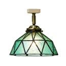 シーリングライト ステンドグラス ガラス ブルー 電球付き