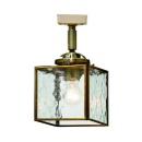 シーリングライト アンティーク 立方体 レトロ フレスコガラス 電球付き