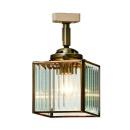 シーリングライト アンティーク 立方体 レトロ ストライプ 電球付き