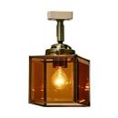 シーリングライト アンティーク 立方体 レトロ アンバー LED電球付き