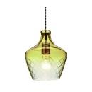 ペンダントライト 切子ガラス グラデーション 丸み アンバー 電球付き