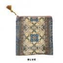 プリントスクエアポーチ ブルー 雑貨 持ち運び サブバッグ 収納 幅17 通販