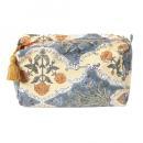 プリントポーチ ブルー 雑貨 持ち運び サブバッグ 収納 小物 幅18.5 通販